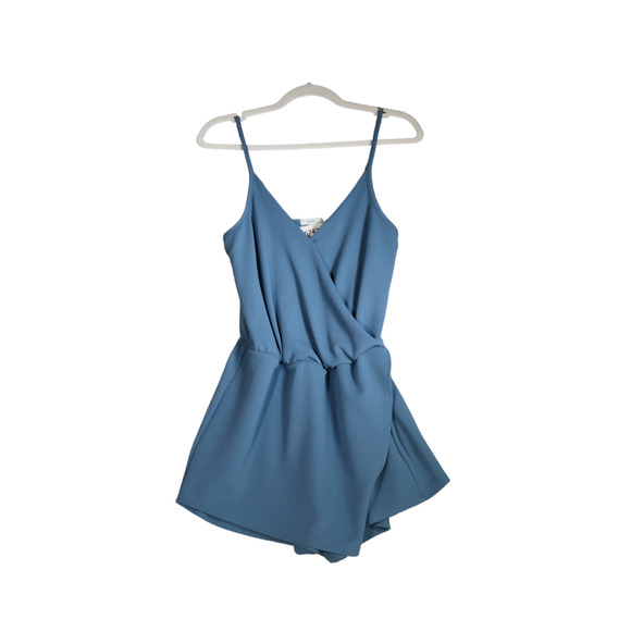 Kimchi Blue Anthropologie Romper Womens Small Blue Stretch Textured Boho - Picture 6 of 13